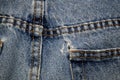 Back pocket of jeans with hole Royalty Free Stock Photo