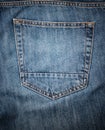 Back pocket on old worn jeans for background Royalty Free Stock Photo