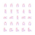 Back and posture problems gradient linear vector icons set