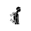 Back and posture problems. olor line icon. Computer-induced medical problem. Pictogram for web page, mobile app, promo.