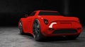 Back of the red sport car in dark scene Royalty Free Stock Photo