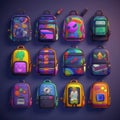 back school backpack ai generated Royalty Free Stock Photo