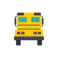 Back of school bus icon, flat style
