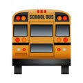 Back of school bus mockup, realistic style Royalty Free Stock Photo