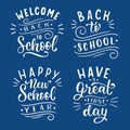 back school lettering set vector design illustration Royalty Free Stock Photo