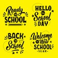 back school lettering set vector design illustration Royalty Free Stock Photo