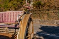 Back seat of horse drawn carriage Royalty Free Stock Photo