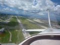 From back seat view in aircraft Royalty Free Stock Photo