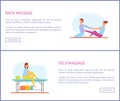 Back and Self Massage Posters with Text Vector