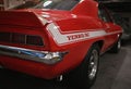 Back shot of yenko camaro 427 1969 muscle red car in a museum Royalty Free Stock Photo