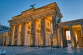 The back side of the famous Brandenburg Gate in Berlin before sunrise Royalty Free Stock Photo