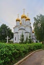 Back side of Nicholas The Wonderworker& cathedral in Nikolsky Pereslavsky convent in Pereslavl-Zalessky, Russia Royalty Free Stock Photo