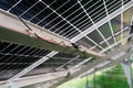 Back side of solar panel, photovoltaic, alternative electricity source - concept of sustainable resources. Landscape of Royalty Free Stock Photo