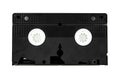 Back side of a vhs videocassette, analog retro video tape isolated on white background Royalty Free Stock Photo