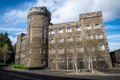 Back side view of scenic Stirling Old Town Jail building medieval style