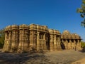 Back side view of sun temple Modhera  built in 1026 AD by King Bhimdev of the Solanki dynasty.Mehsana district, Gujarat Royalty Free Stock Photo