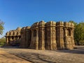 Back side view of sun temple Modhera  built in 1026 AD by King Bhimdev of the Solanki dynasty.Mehsana district, Gujarat Royalty Free Stock Photo