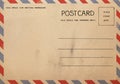 Back side of vintage postcard for writing Royalty Free Stock Photo