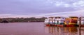 Back side of wooden boat at Mahakam River, Samarinda, Indonesia Royalty Free Stock Photo