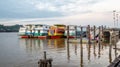 Back side of wooden boat at Mahakam River, Samarinda, Indonesia Royalty Free Stock Photo