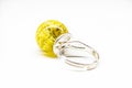 Back side of a yellow resin ring
