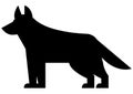 Back silhouette of a German Shepherd Dog, vector illustration, wolf Royalty Free Stock Photo