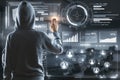 Hacker in cyberspace Royalty Free Stock Photo