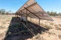 Back of a solar panel array on farm Royalty Free Stock Photo
