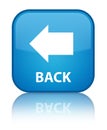 Back special cyan blue square button Royalty Free Stock Photo