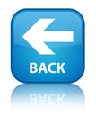 Back special cyan blue square button Royalty Free Stock Photo
