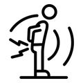 Back sport injury icon, outline style Royalty Free Stock Photo