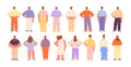 Back stand people. Crowd backs, group character looking at future. Isolated flat man woman, back view adults. Backside Royalty Free Stock Photo