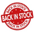 Back in stock grunge rubber stamp Royalty Free Stock Photo