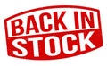 Back in stock grunge rubber stamp Royalty Free Stock Photo