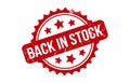 Back in stock Rubber Stamp. Red Back in stock Rubber Grunge Stamp Seal Vector Illustration - Vector