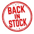 Back in stock sign or stamp