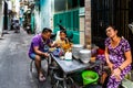 Back-street daily life at Xom Chieu Market, Saigon, South of Vietnam Royalty Free Stock Photo