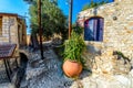 A back street scene in the mediaeval village of Lofou. Limassol Royalty Free Stock Photo