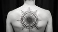 Minimal Decagon Tattoo Design With Symmetrical Lines And Shapes