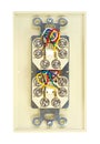 Back of telephone outlet Royalty Free Stock Photo