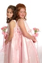 Back to Back sisters portrait Royalty Free Stock Photo