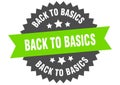 back to basics sign. back to basics round isolated ribbon label. Royalty Free Stock Photo