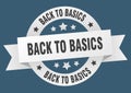 back to basics round ribbon isolated label. back to basics sign.