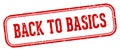 back to basics stamp. back to basics rectangular stamp on white background