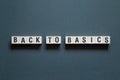 Back to basics word concept on cubes Royalty Free Stock Photo