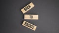 back to basics word written on wood block. objective text on table, concept Royalty Free Stock Photo