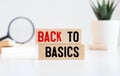 back to basics word written on wood block. back to basics text on table, concept. Royalty Free Stock Photo