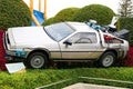 Use "Ready Player One" movie. Photo of replica car of "De Lorean"