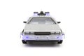 Back to The Future Delorean Time Machine - 1-24 Scale Diecast Model Toy Car - front view Royalty Free Stock Photo