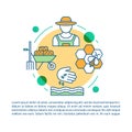 Back to the land article page vector template. Agrarian movement. Brochure, magazine, booklet design element with linear Royalty Free Stock Photo